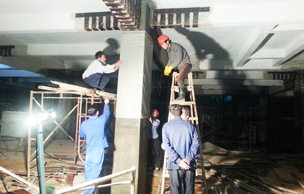 江門某中醫院柱加大截面加固工程項目